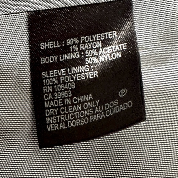 TAHARI ASL Blazer Jacket Black White Pinstripes Button Down Long Sleeve Size 4 - Picture 8 of 12